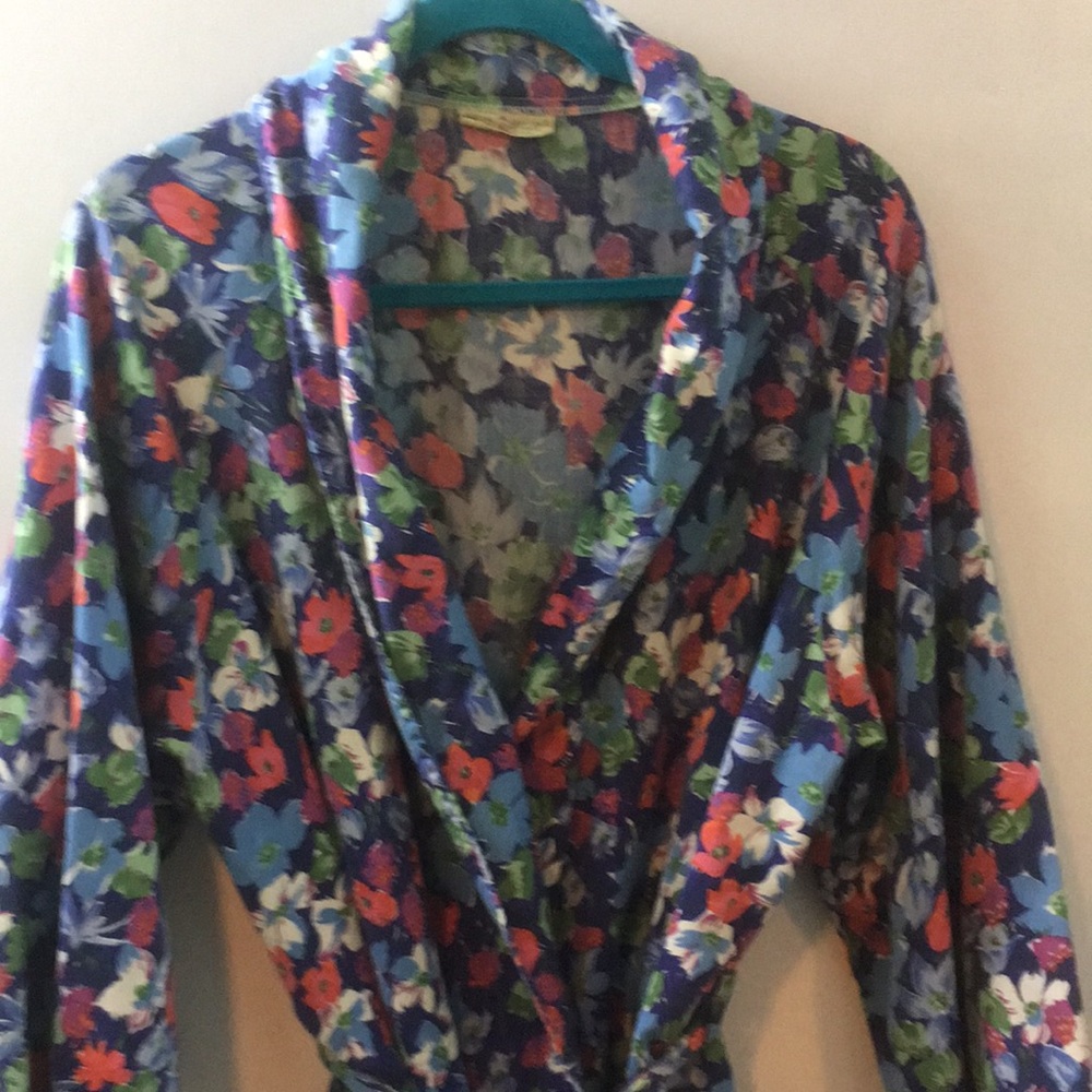 D. Porthault XL, 100% cotton blue print robe